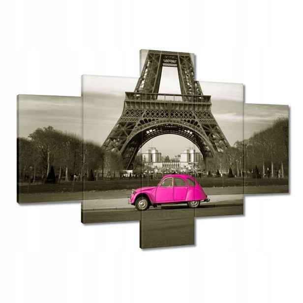 Obrazy 100x70 Růžový Citroen v Paříži
