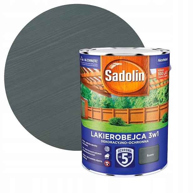Sadolin Lakobejca 3V1 Dekoračně-ochranná Šedá 5L