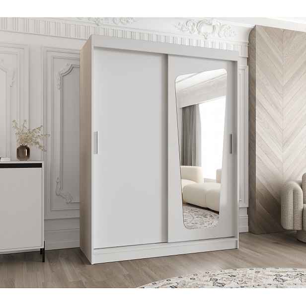 Šatní skříň Abi Moka Rozměry: 150 cm, Barva korpusu + barva dveří: Bílá + Bílá