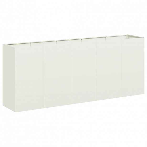 vidaXL Truhlík bílý 200x40x80 cm Ocel válcovaná za studena