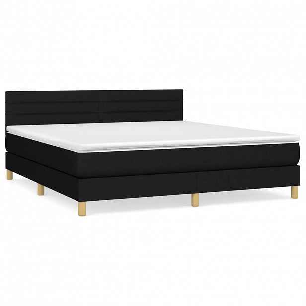 vidaXL Box spring postel s matrací černá 160x200 cm textil
