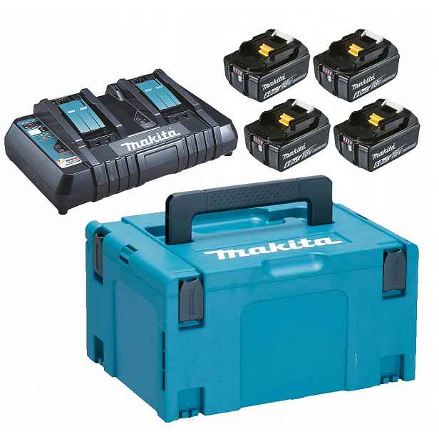 Napájecí Sada 18V 4X Akumulátor BL1860B 6,0Ah Nabíječka DC18RD Makita