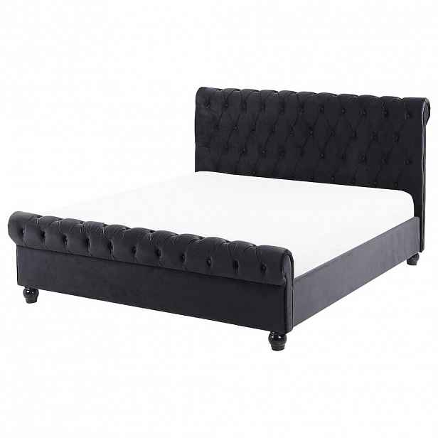 Beliani POSTEL 140/200 cm Černá Avallon