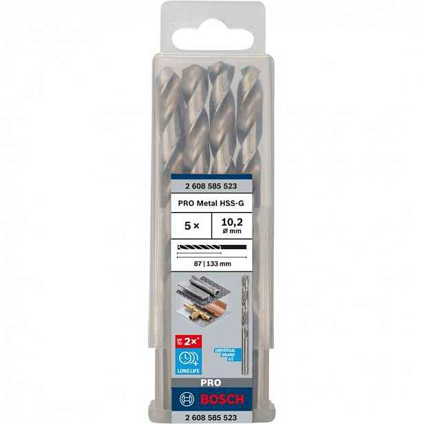 Bosch - Sada vrtáků do kovu, 10,2x133 mm, 5 ks 2608585523
