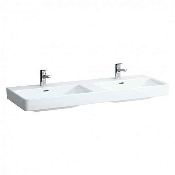 Laufen Pro S - Dvojumyvadlo, 130x46 cm, se 6 otvory pro baterie, bílá H8149680001081