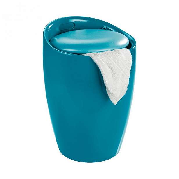 Modrý koš na prádlo a taburetka v jednom Wenko Candy Look, 20 l