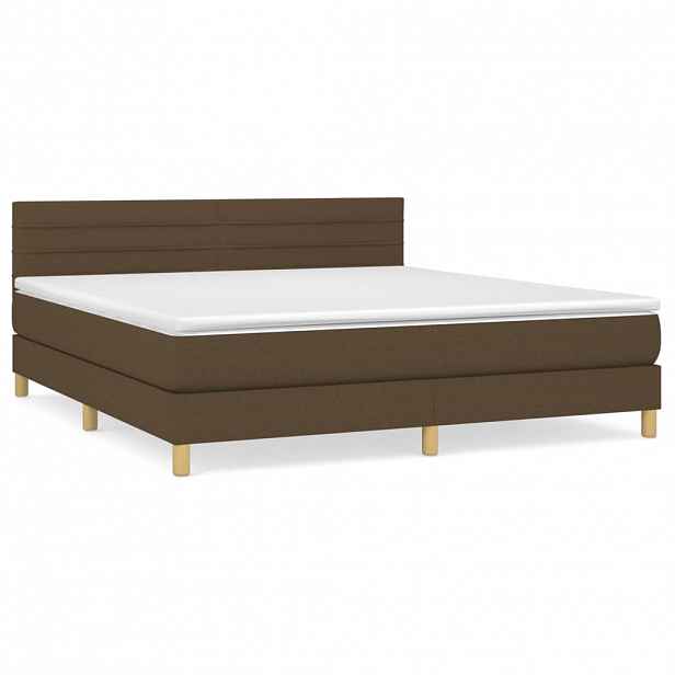 vidaXL Box spring postel s matrací tmavě hnědá 160x200 cm textil
