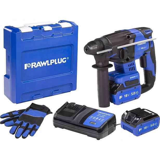 Rawlplug Vrtací Kladivo 20 mm 2,0 J +2x Akumulátor 5,0 Ah Nabíječka Kufr