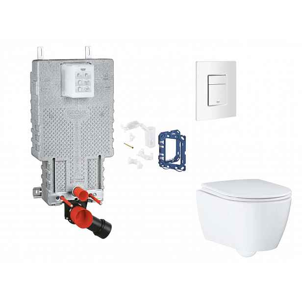 Grohe Uniset - Set předstěnové instalace, klozetu, sedátka SoftClose, tlačítka Skate Cosmopolitan a sady pro vhazování tablet, alpská bílá SANI15BB312