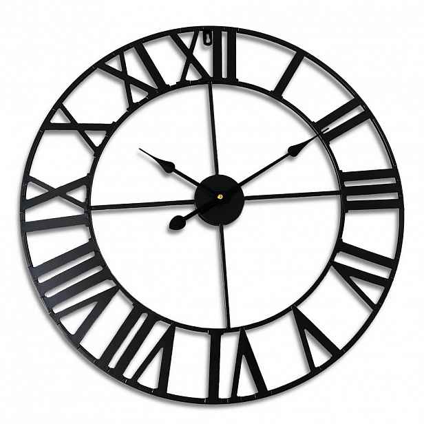 Relaxdays HODINY Černé železo římské číslice 60 cm