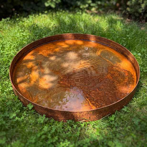 Vodní jezírko Zrcadlo Kulatá mísa Corten 80 Ohniště