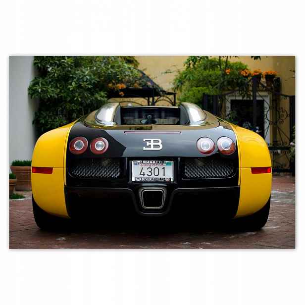 Plakáty 200x135 Žluté Bugatti