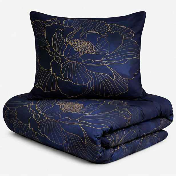 Povlečení 160x200 granátově zlaté květy Prestige 1