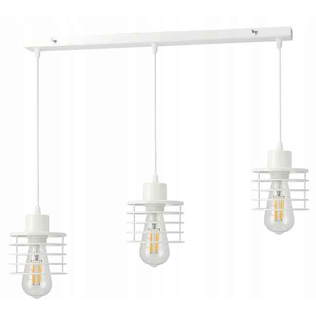 Závěsná lampa Lustr Stropní Svítidlo Pružina Bílá 3xE27
