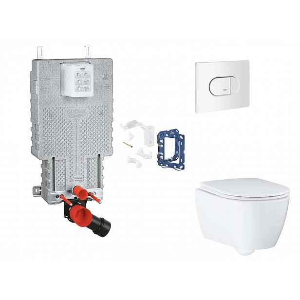 Grohe Uniset - Set předstěnové instalace, klozetu, sedátka SoftClose, tlačítka Arena Cosmopolitan a sady pro vhazování tablet, alpská bílá SANI15BB312