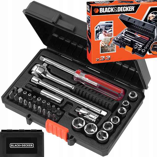 Sada Bitů A Nástavců A7142 Nástrčné Klíče Black&decker 31 kusů