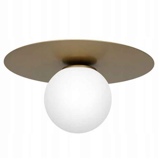 Stropní svítidlo Luminex Flat zlatá Ø35 cm bílá koule E14 15W