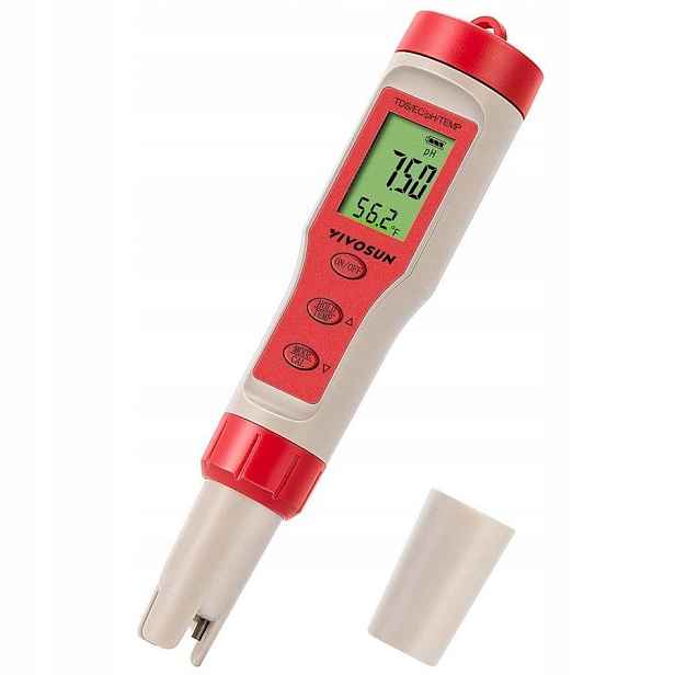 Tester pH 4v1 Vivosun Tds Ec Temp Měřič vody Akvárium Bazén Nápoje