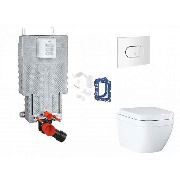 Grohe Uniset - Set předstěnové instalace, klozetu, sedátka SoftClose, tlačítka Arena Cosmopolitan a sady pro vhazování tablet, Triple Vortex, alpská b