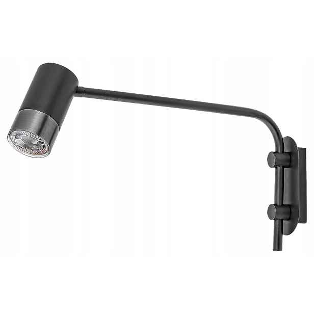 Nástěnná lampa s vypínačem na kabelu do zásuvky GU10 černá Rabalux
