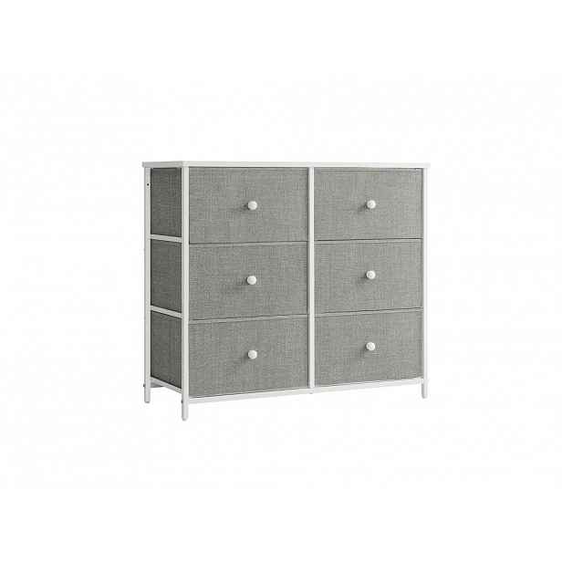 Komoda se zásuvkovými boxy HESTO 80x71 cm, bílá/šedá