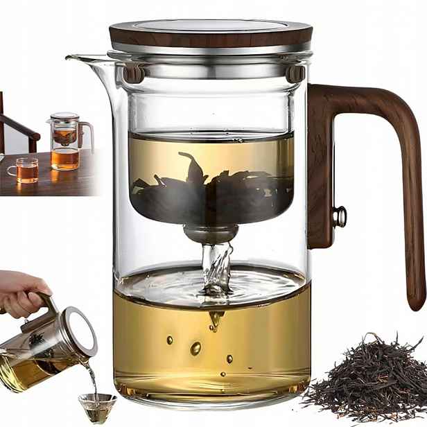 Skleněná Konvice 600 ml Vypouštěcí Konvice Na Čajovou Kávu S víkem Dárek