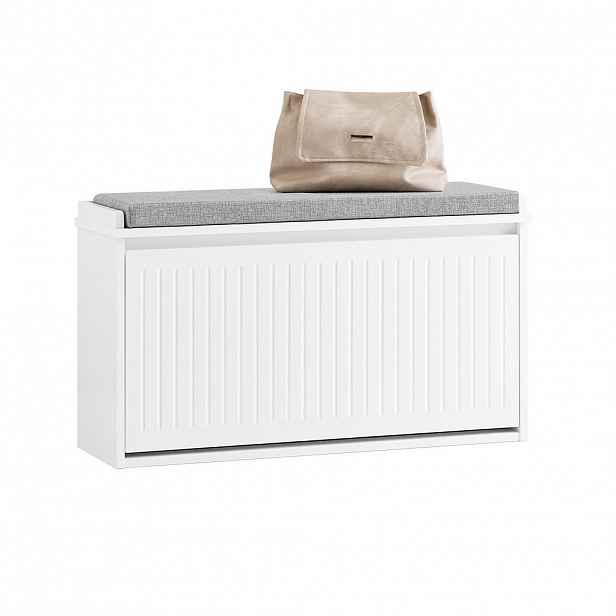 SoBuy BOTNÍK s jednokřídlými dveřmi Bílá 80x26x45cm Nordický