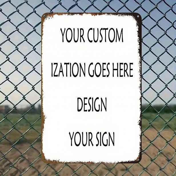 TEMU Kovové cedule na míru - Personalizovaná text/Foto/Logo nástěnná dekorace - (12X8 palců/30X20 cm) Vnitřní i venkovní domácí bar, kancelář,