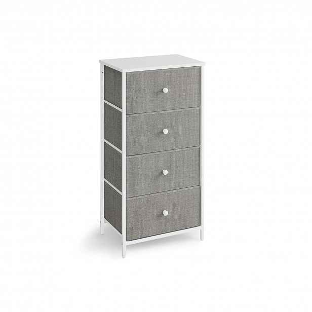 Komoda se zásuvkovými boxy HESTO 45x91,7 cm, bílá/šedá