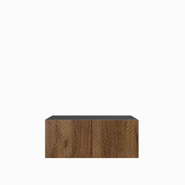 MASSENO ZÁVĚSNÝ TV STOLEK CAVA, 100/41/40 cm, černý /, dekor dub