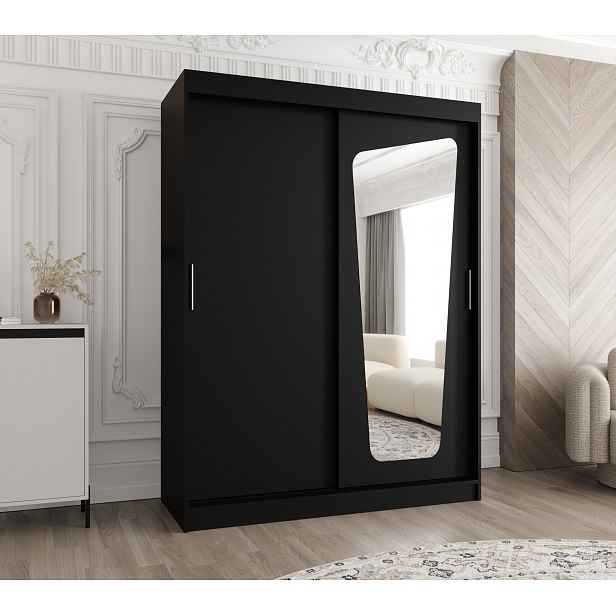 Šatní skříň Abi Moka Rozměry: 150 cm, Barva korpusu + barva dveří: Černá + Černá