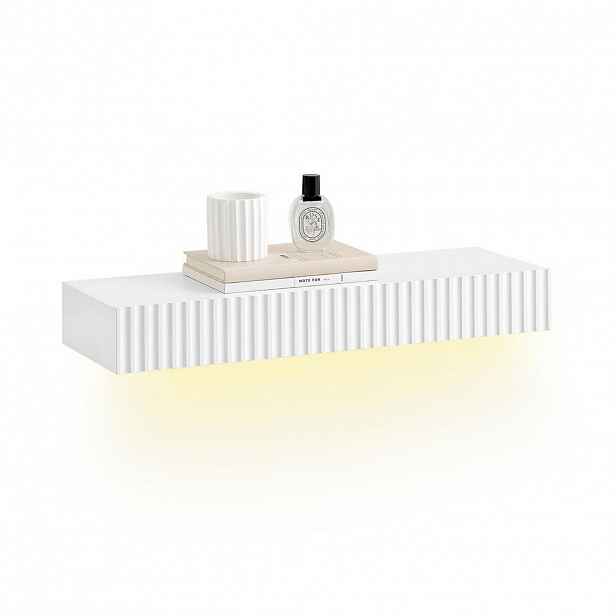 SoBuy POLIČKA SE ZÁSUVKOU Bílá 60x20x8cm Minimalistický