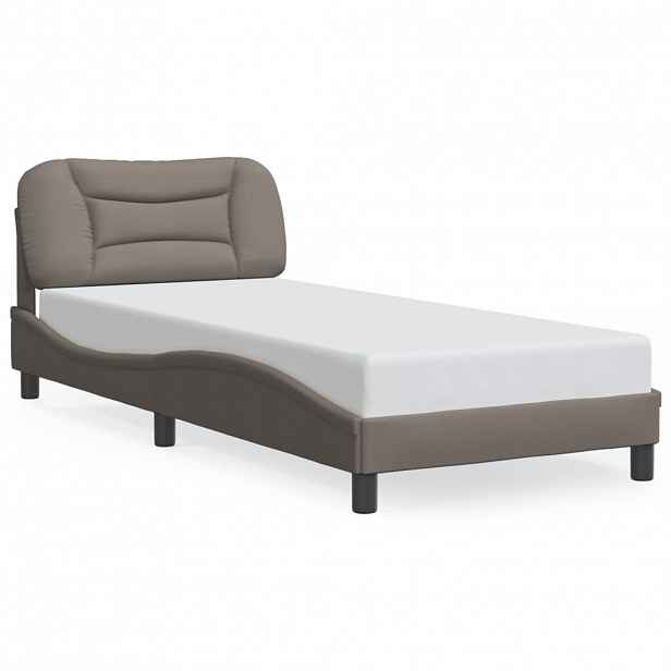 vidaXL Rám postele s LED bez matrace Hvar Taupe 90x190 cm Látka