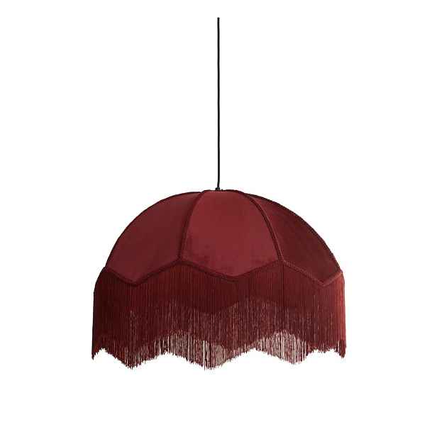 Vínové závěsné svítidlo s textilním stínidlem ø 50 cm Malacia – Light & Living