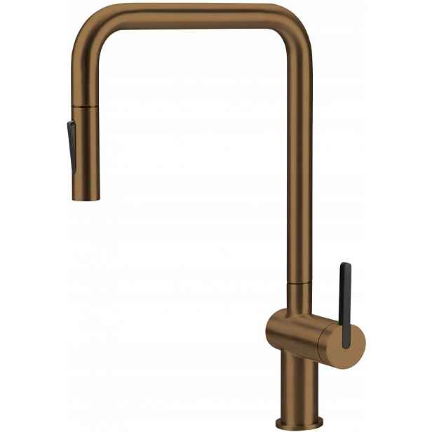 Kuchyňská baterie Momi kartáčovaný bronz, s výsuvnou hubicí (BKM_C73N) /sm/