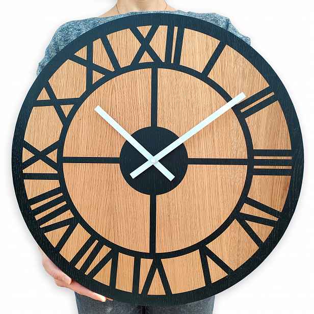 Masivní nástěnné hodiny Oslo 49 Cm Dub Velký