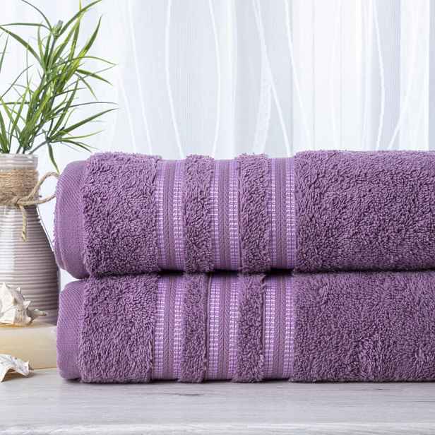 Sada 2 kusů froté ručníků FIRUZE tmavě fialová 50 x 100 cm