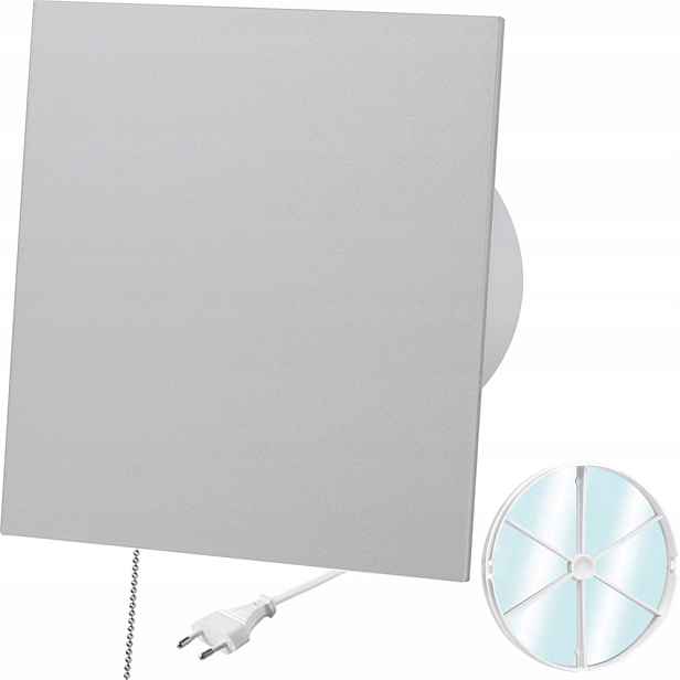 Ventilátor S Zpětným Ventilem Abs Šedý Lesk Vypínač A Zástrčka Fi 125