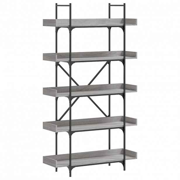 vidaXL Knihovna s 5 policemi šedá sonoma 100 x 33 x 180,5 cm kompozit