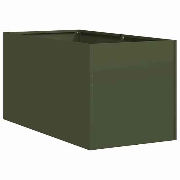 vidaXL Truhlík olivově zelený 40x80x40 cm ocel válcovaná za studena