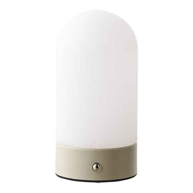 Bílá/taupe kovová stolní lampa s plastovým stínidlem (výška 18 cm) Ashford – House Nordic