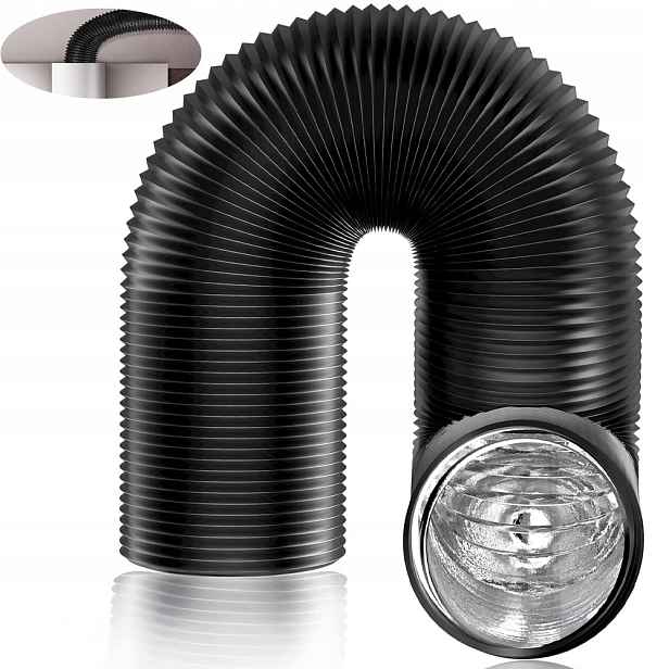 Kabel Trubka Spiro Do Digestoře Černý Ventilační Pvc Hliníkový 150 MM 5 M