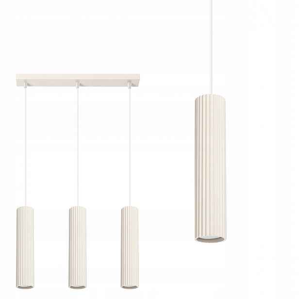 Minimalistická závěsná lampa Karbon s třemi závěsy, béžová, stropní lampa Sollux