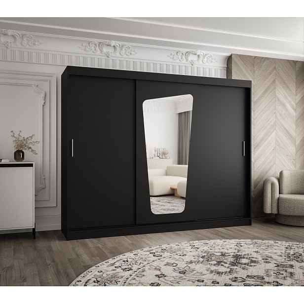 Šatní skříň Abi Moka Rozměry: 250 cm, Barva korpusu + barva dveří: Černá + Černá