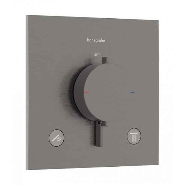 Sprchová a vanová baterie Hansgrohe Ecostat Comfort E bez podomítkového tělesa kartáčovaný černý chrom 33711340
