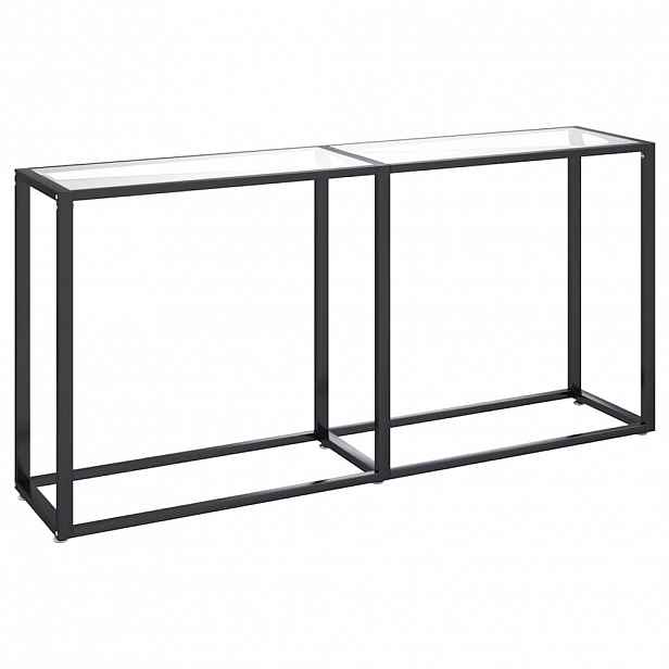 vidaXL Konzolový stolek průhledný 160 x 35 x 75,5 cm tvrzené sklo