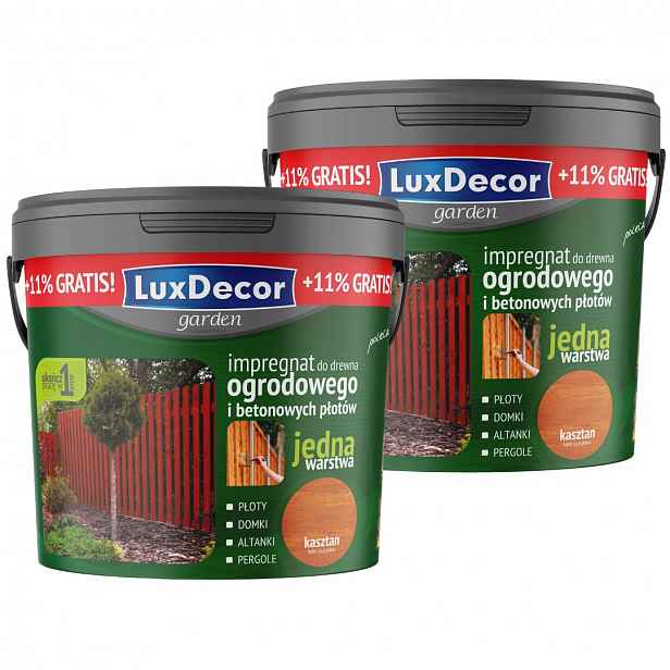 Luxdecor Zahradní Impregnace Na Zahradní Dřevo 10 L, Kaštan Sada 2X5 L