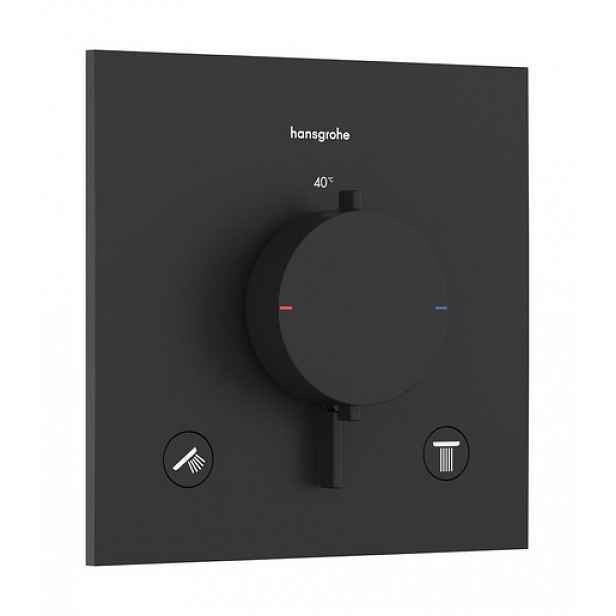 Sprchová a vanová baterie Hansgrohe Ecostat Comfort E bez podomítkového tělesa matná černá 33711670