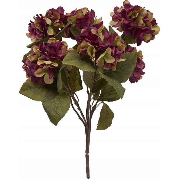 Umělá Kytice 5 Hortenzií 53 CM Fialová Polyester Do Interiéru