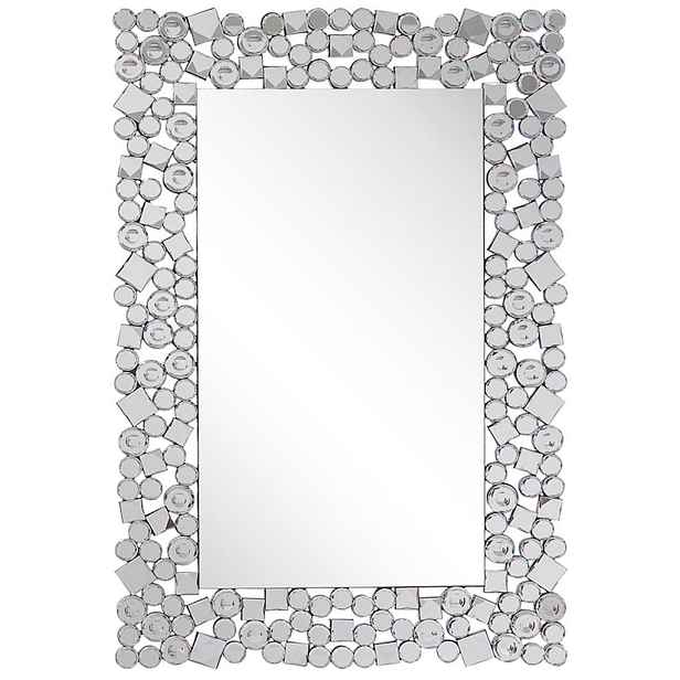 Beliani NÁSTĚNNÉ ZRCADLO stříbrné 60/90 cm Glitzer-Steine Mernel